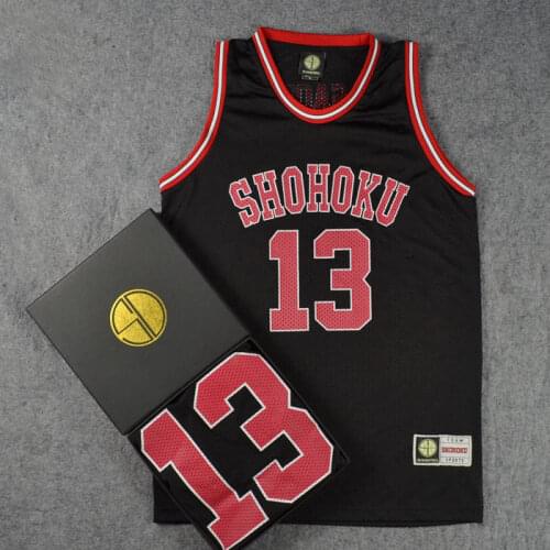 Slam Dunk Cosplay Costumes Shohoku #13 Satoru Sasaoka Basketball Top Jerseys Mens Sleeveless Jersey Anime Cosplay Costume M-XXL