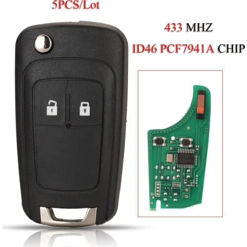 Kutery 5PCS/Lot Remote Car Key For Vauxhall Opel Corsa D Meriva B G4-AM433TX 433Mhz ID46 PCF7941A Chip 2Buttons With HU100 Blade