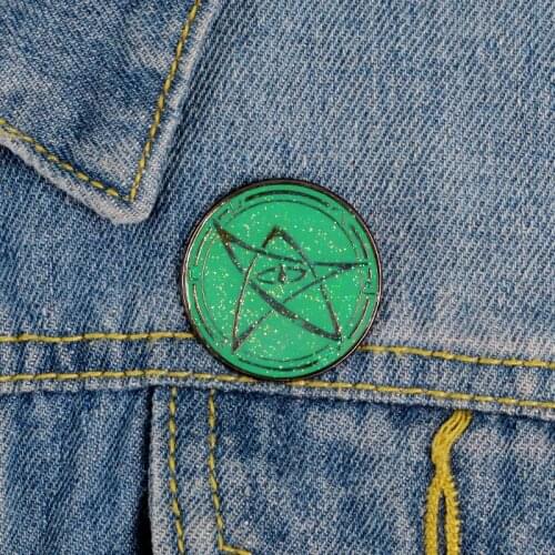 Pentagram Green Cthulhu Myth Bag Collar Shirt Brooch Pins Metal Broches for Men Women Badge Pines Metalicos Brosche Accessories