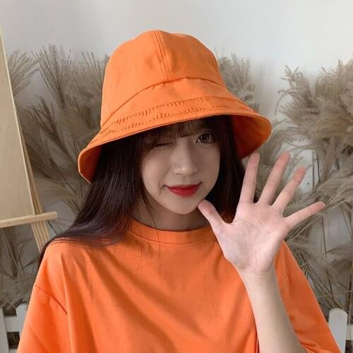 New Colorful Bucket Hat Girls Sun Cap Outdoor Boonie Casual Travel Cap Washed Hat Unisex Visor Fisherman Cap