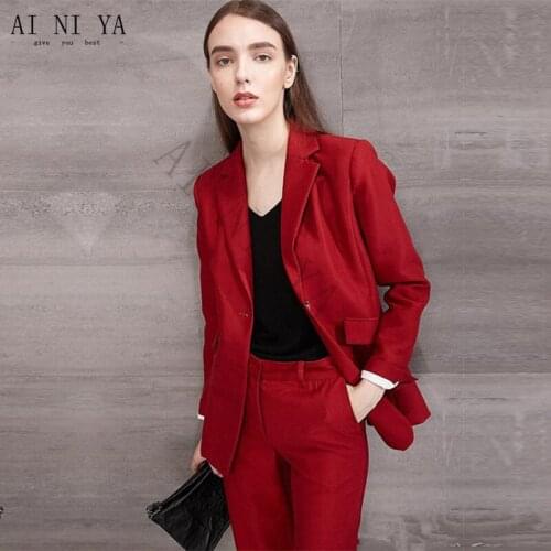New Dark Red Formal Suits for Women Casual Office Business Suitspants Work Wear Sets Uniform Styles Elegant Pant Suits