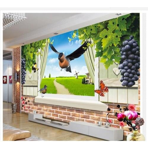 Eagle grape sky living room TV backdrop wall 3d wallpaper Home Decoration photo 3d wallpaper