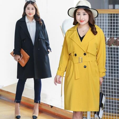 2019 Autumn Elegant Long Female Trench Coat Casual With Belt Windbreaker Overcoat Trincheira Casaco Feminino Large Size 4XL R639