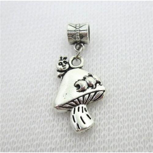 20pcs/lot Mushroom Charms Big Hole European Beads dangle charms diy fashion bracelets jewelry accessory