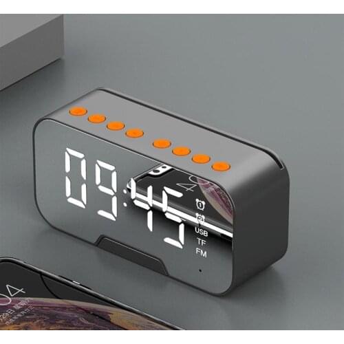 Portable Led Mirror Digital Alarm Clock Wireless Bluetooth-compatible Speaker Alarm Clock