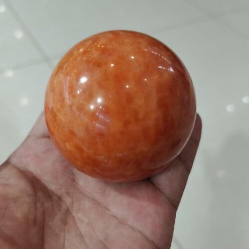 Natural beauti Sunstone Ball Orange Quartz Crystal Sphere Reiki Energy Gemstone Precious Stones And Minerals Teenage Room Decor