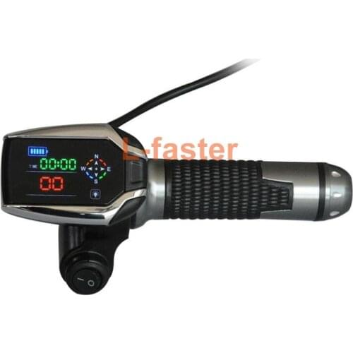 Electric Scooter Throttle Handle With LCD Display Show Battery Indicator GPS Speed And Compass Electric Bicycle Grip Throttle