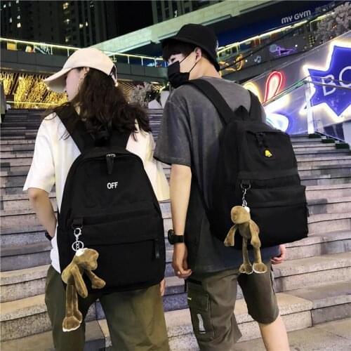 New Black Women and Men Backpack Fashionable Simple Style Large Capacity Rucksack High Quality School Bag Solid Bagpack