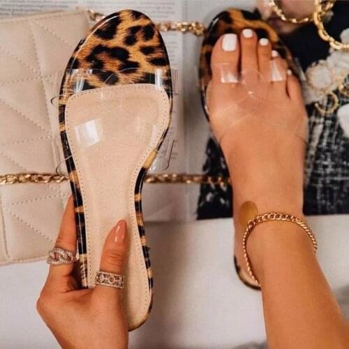 Ladies Summer 2021 Flat Slippers Ladies PVC Open Toe Sandals Ladies Casual Beach Sandals Ladies Footwear Ladies Home Shoes