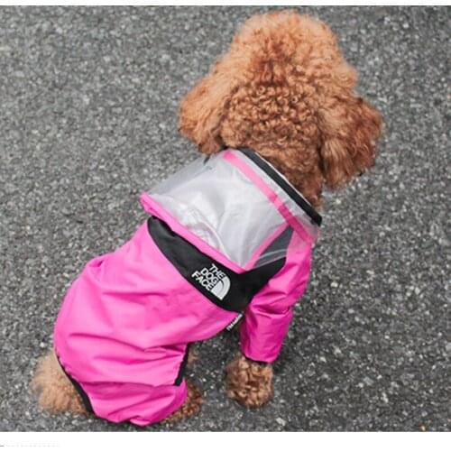 Detachable Dog Raincoat Pet Waterproof Dogs Rain Jacket Water Resistant Clothes Dogs Fashion Patterns Coat For Rainy Day