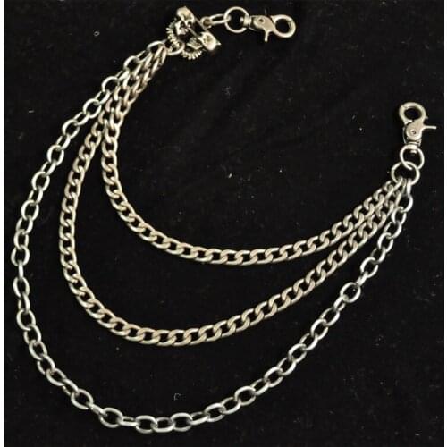 Silver Hip Hop Skull Bullet Key Chain Motorcyle Jean Gothic Punk Rock Wallet Chain Pant Chain Decor Jewelry For Men BL45