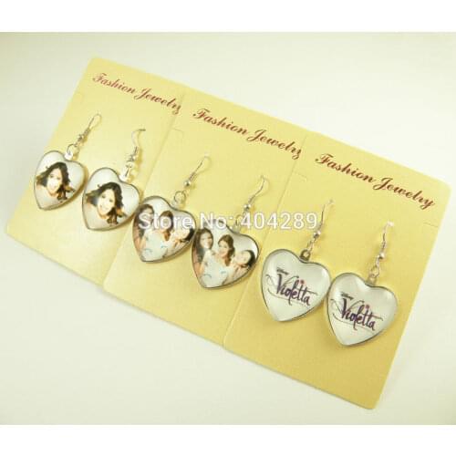 Heart shape Violetta Drop Earrings for Girl Birthday Party Gift Time Gem Dangel Earrings