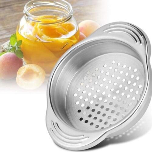 Stainless Steel Food Can Strainer Sieve Tuna Press Lid Oil Drainer Remover Kichen Drainer Tool Can Oil Gadget