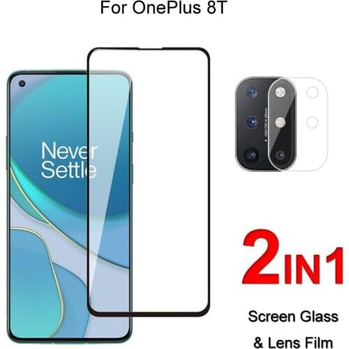 Full Cover Glass For Oneplus 8T Screen Protector Protective Tempered Glass Explosion Proof & Camera Lens Film