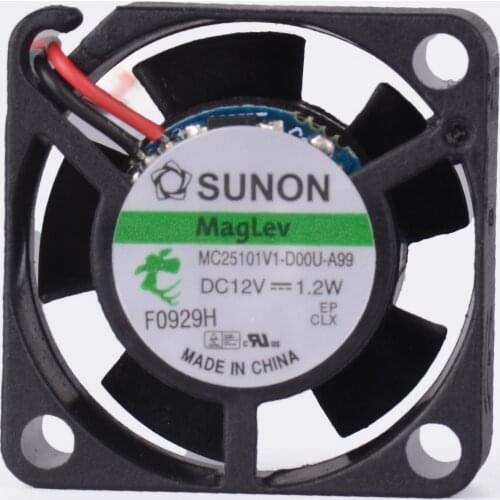 SUNON 25mm Mini Fan MC25101V1-D00U-A99 12V 1.2 W 25*25*10 MM 2-Wire Cooling Fan