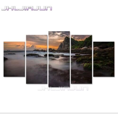 Home Decoration 5 pieces canvas art landscape modernn HD print oil painting Child room decor Nordic style Modular picture poste