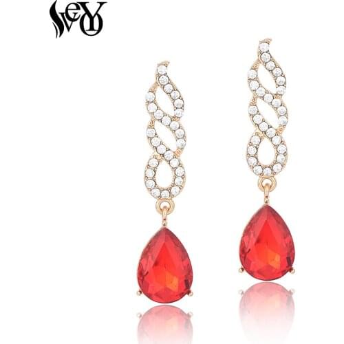 VEYO Long Crystal Earrings Elegant Wedding Water Drop Earrings for Women Fashion Jewelry Wholesale