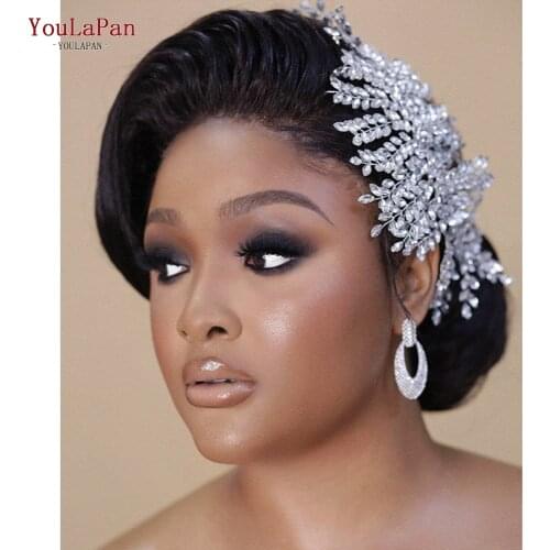 YouLaPan HP238-S Wedding Tiaras Silver Diamonds Bridal Crown Bridal Hair Jewelry Wide Rhinestone Headband Bridal Headpieces