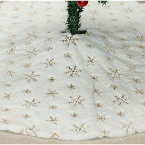 Christmas Tree Skirt Snowflake White Christmas Tree Decor Fur Plush Xmas Decorations Home Decor Christmas Ornaments 2021