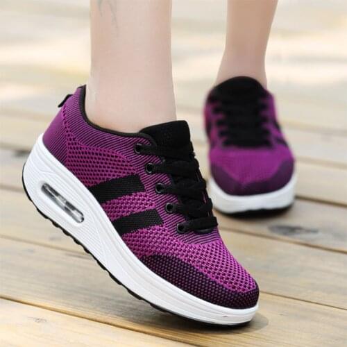 2021 Air Cushion Women Shoes Flats Fashion Casual Ladies Shoes Woman Lace-Up Mesh Breathable Female Sneakers Zapatillas Mujer