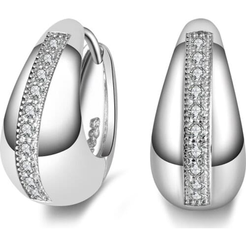 Pendientes Mujer 925 Sterling Silver Jewelry U Cz Rhinestone Earings Women Brincos Para As Mulheres Boucle D'oreille Oorbellen