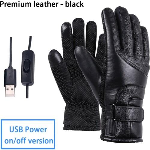 Winter Electric Heated Gloves Windproof Cycling Warm Heating Touch Screen Skiing Gloves USB Powered For Men Women