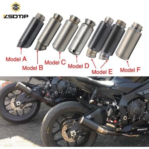 ZSDTRP 51/60mm Inlet Motorcycle Scooter Motocross Exhaust Muffler Dirt Pit Bike SC GP Racing Exhaust Muffler GSXR NINJA