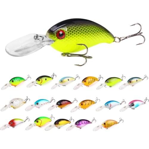 1Pc Crank 3D Eyes Fishing Lure Hard Bait Bass Crankbait Sharp Fish Hook Tackle Artificial Fishing Tackle Fishing Accessories