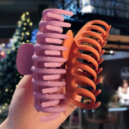 1 PC Korean Solid Big Hair Claws Elegant Frosted Acrylic Hair Clips Hairpins Barrette Headwear for Women Girls Hair Accessories