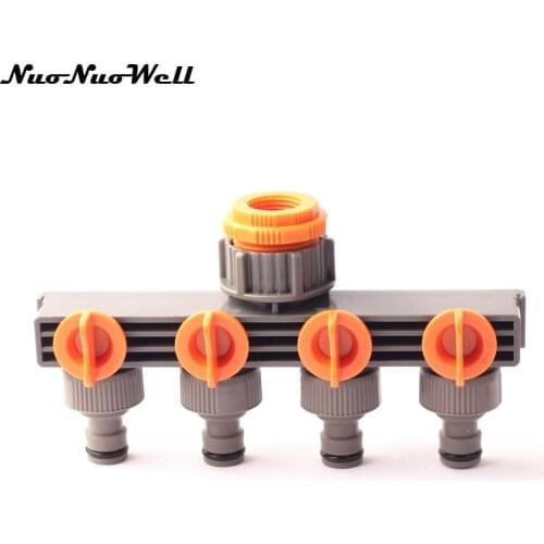1pcs NuoNuoWell Plastic 1/2" 3/4" Spliter Tap Valve for Garden Drip Irrigation Adapter Hose Quick Connector Pipe Fittings