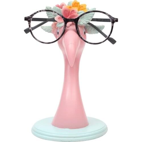 1pc Resin Flamingo Statue Animal Eyeglasses Stand Sunglasses Holder Home Decor Ornament Best Gift 7 inch