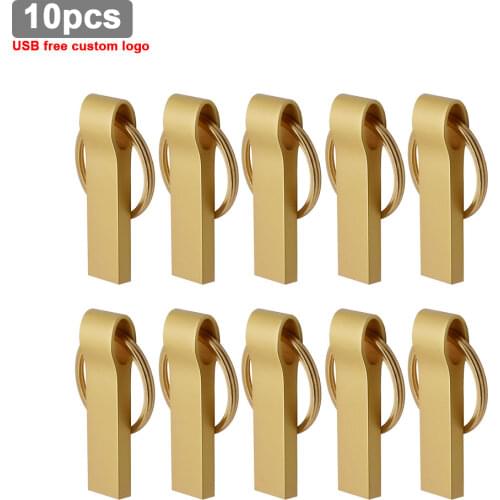 10pcs/lot USB Flash Drive 64GB Metal For wedding Pen Drive 32gb memory 128gb cel usb stick Pendrive u disk gift Personalize logo