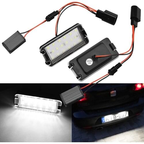 2pcs Canbus Error Free Car LED Number License Plate Lights For Seat Ibiza 6L ab Altea Arosa Cordoba MK1 MK2 Leon Toledo III Lamp