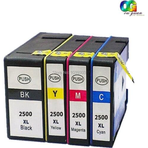 4PK Compatible PGI 2500 XL ink cartridge BK / C / M / Y For Canon MAXIFY iB4050 MB5050 MB5350 Inkjet Printer