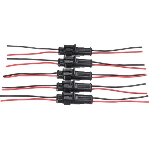 5 Pairs/set 2-Pin Way High Quality Car Waterproof Male Female Electrical Connector Plug With Wire For Motorcycle Car