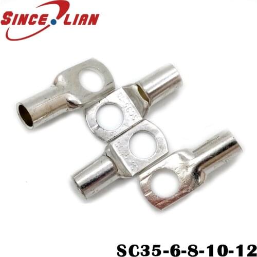 5pcs Copper nose SC35-6-8-10-12 terminal block copper terminal Sight nose wire cable connector head wire ear GB