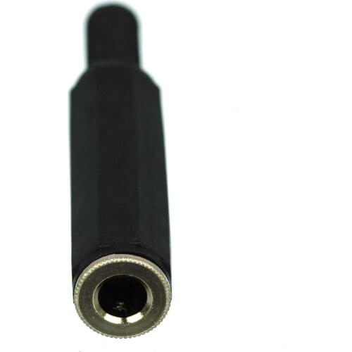 5pcs Black 6.35mm 1/4" Stereo TRS Female Socket Solder Jack Connector for Microphone Cable Solder