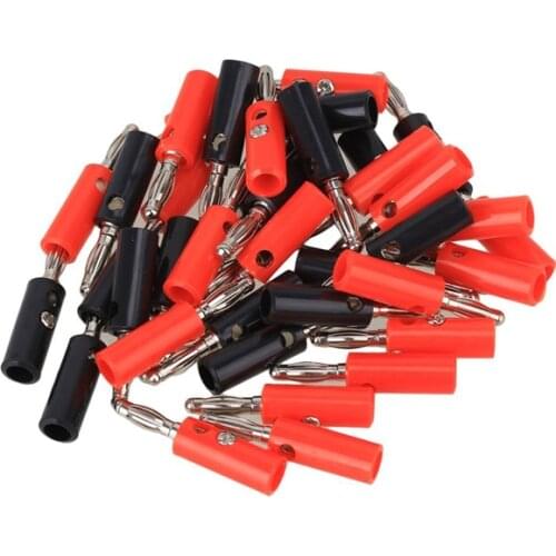 50 PCS x 5 Colors Nickel Plated 4mm Banana Plug connector Male 39mm