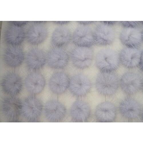 Free shipping!!!! Wholesale100pcs/ lot light purple Fluffy Mink Fur Ball Black pom pom