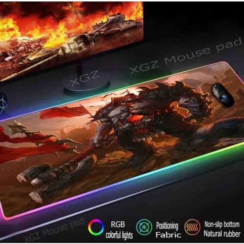 Mairuige Large RGB Gaming Mouse Pad Lock-edge Anime Warrior Customized Office Computer Desk Mat Rubber Slip 900x400 / 800x300