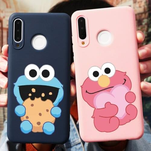 Cartoon Sesame Cookie Monster Case For Huawei P20 P30 P40 Honor 8X 9A 9X 10 Lite 20 Pro P Smart S Y8P Y6 Y7 Y9 Prime 2019 Fundas