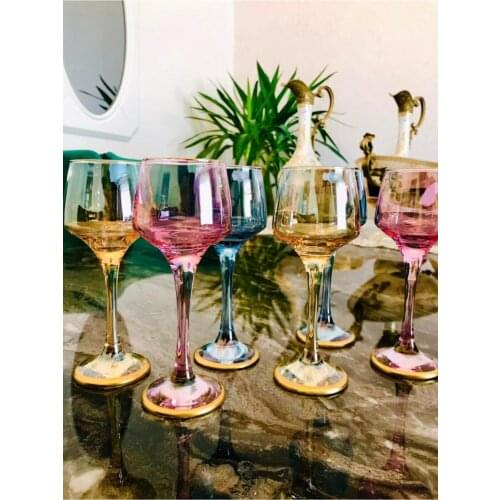 Colored Luster Lal Amore Presentation Coffee Side Glass Set of 6