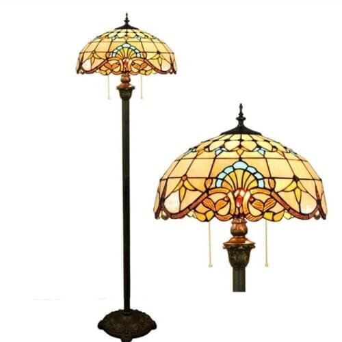 European Baroque Led Foyer Floor Lamp Classical Vintage Apartment Sofa Corner Lamp Reading Floor Light 1252
