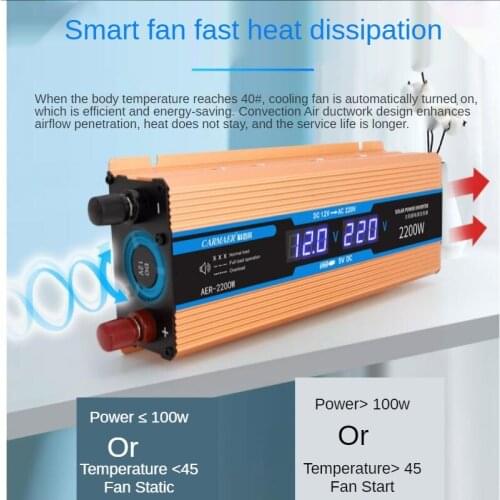 High power chord wave inverter 12v24v48v60v72v to 220V vehicle mounted household solar energy