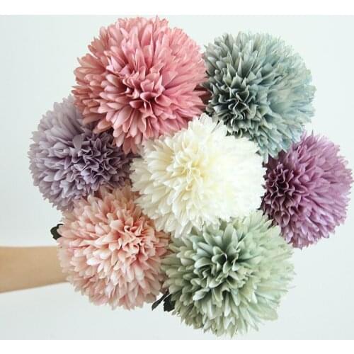 Artificial Flower Dandelion Hydrangea Home Decoration Wedding Hand Bouquet Daisy Road Flower Wall Peony Fake Flower