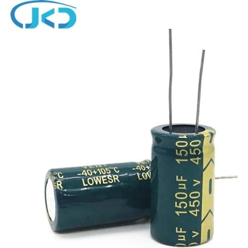 2pcs high quality 450v 150UF high frequency low impedance 18*30mm 20% RADIAL aluminum electrolytic capacitor 150000NF 450v150uf