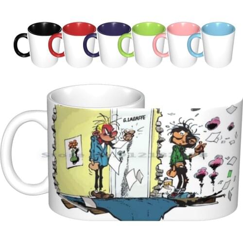 Gaston Lagaffe Explosion Ceramic Mugs Coffee Cups Milk Tea Mug Gaston Guus Lagaffe Flater Guust Veronica Magazine Gids Guide Tv