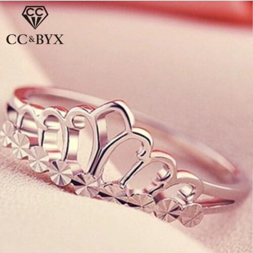 CC Crown Rings For Women 925 Silver Hollow Temperament Index Finger Ring Bridal Wedding Bijoux Femme Engagement Accessory CC1472
