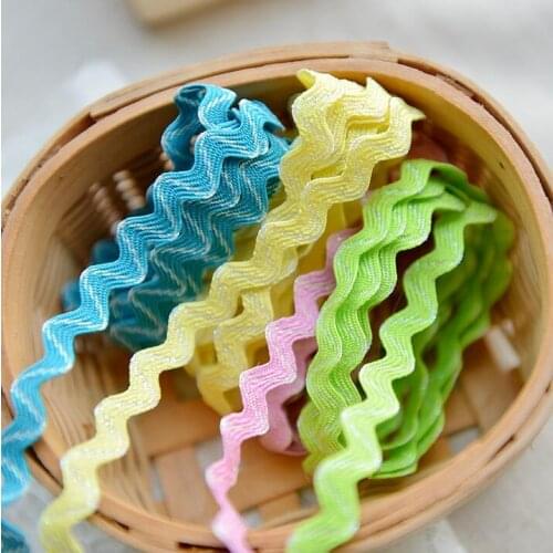 10 Meters/lot 7mm Handmade DIY Laciness Curve Rainbow Color Lace Ribbon