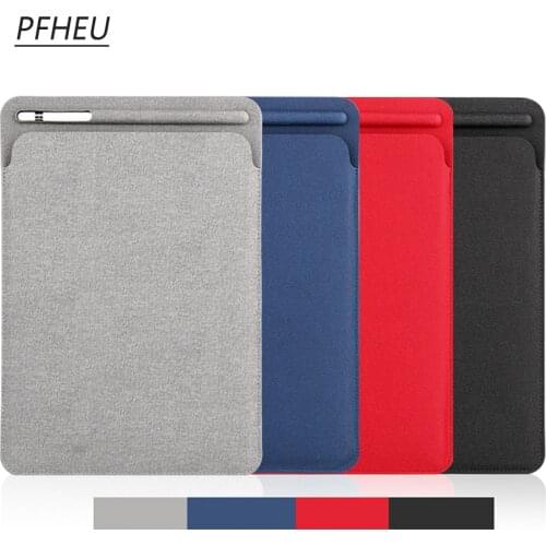 Linen finish Sleeve Case for iPad Pro 10.5 Pouch Bag Cover with Pencil Slot for iPad Pro 9.7 and for new ipad 9.7 2018 Release
